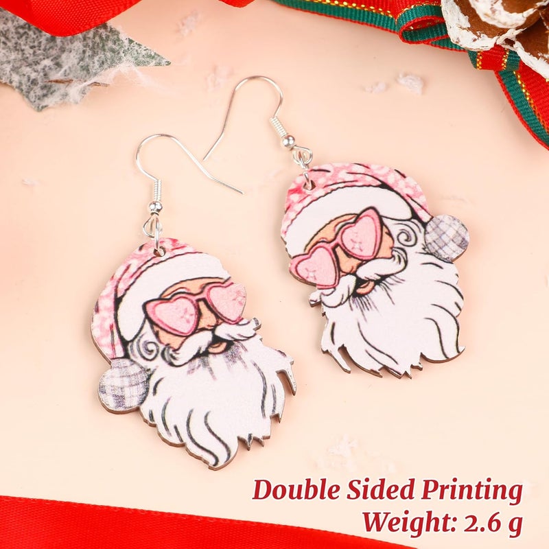 PEALICIOUS Christmas Earrings for Women Cute Cat Earings Christmas Tree Cakes Accessories Gingerbread House Earrings Dangling Pink Xmas Gifts Matching Womens Xmas Costume Holiday Jewelry - Image 4